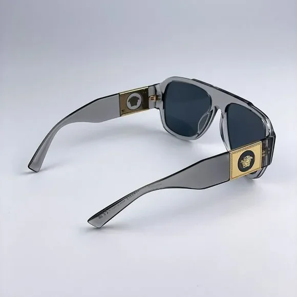 NEW Versace VE4436U 530580 Transparent Gray Blue Pilot Unisex Sunglasses Versace VE4436U 530580 Pilot Transparent Grey Sunglasses  main image 3